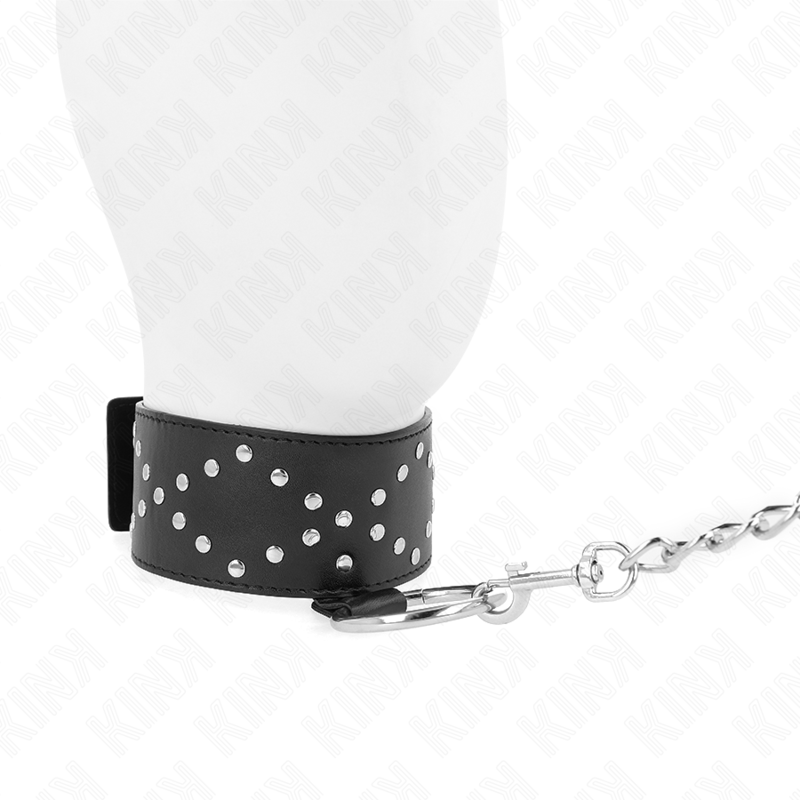 Kinknecklace 65 Cm With Leash With Silver Studs Model 3 Adjustable 36-43 Cm X 5 Cm | Niks.fi verkkokauppa