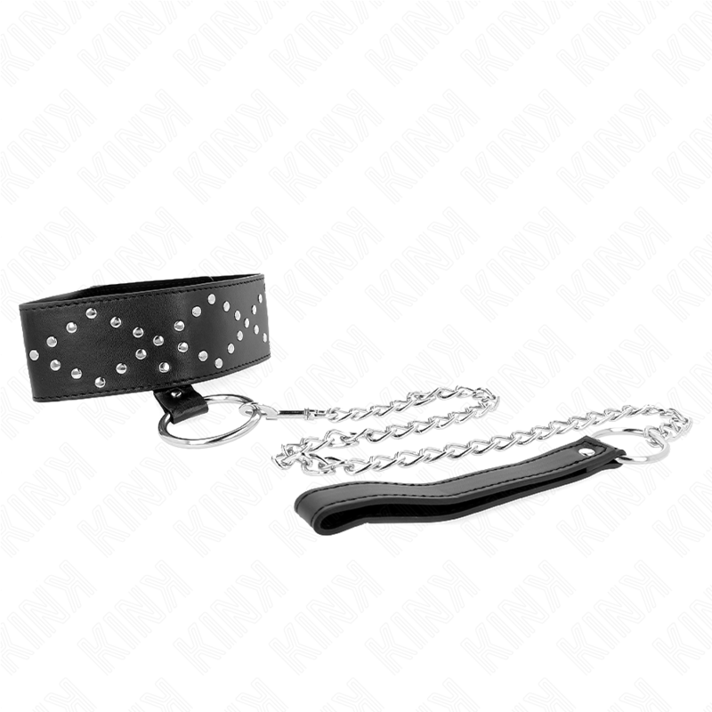 Kinknecklace 65 Cm With Leash With Silver Studs Model 3 Adjustable 36-43 Cm X 5 Cm | Niks.fi verkkokauppa