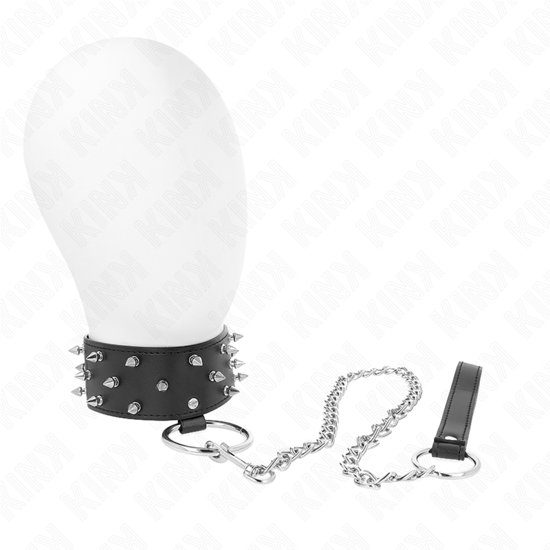Kinknecklace With Leash 65 Cm With Silver Studs Model 5 Adjustable 36-43 Cm X 5 Cm | Niks.fi verkkokauppa