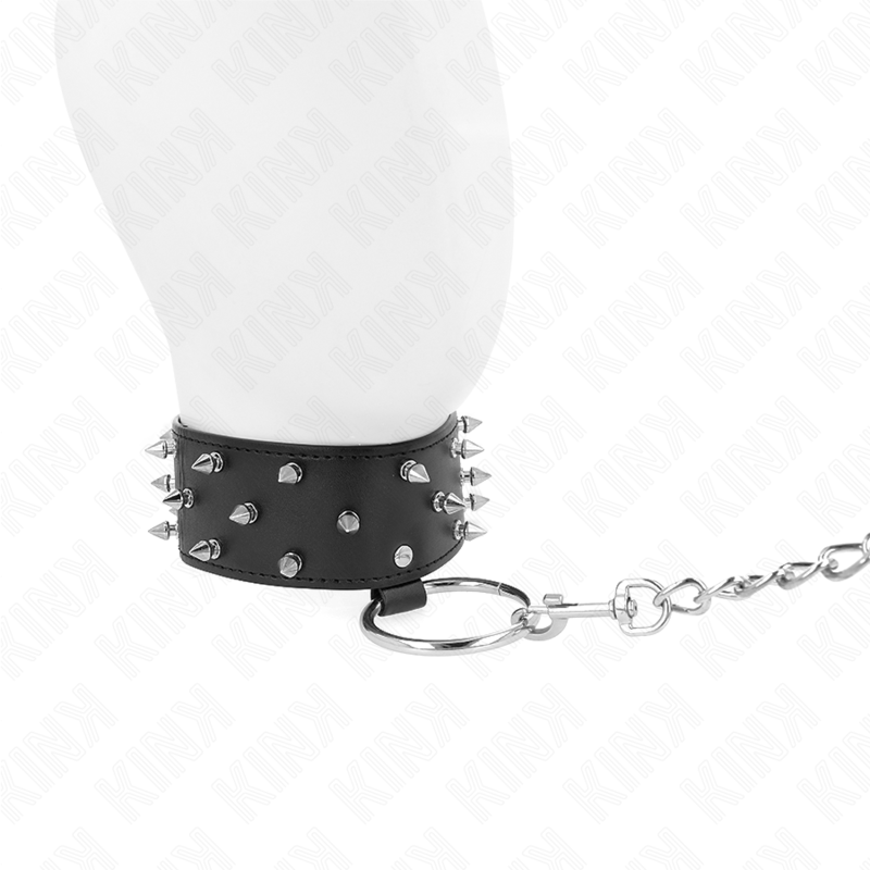 Kinknecklace With Leash 65 Cm With Silver Studs Model 5 Adjustable 36-43 Cm X 5 Cm | Niks.fi verkkokauppa
