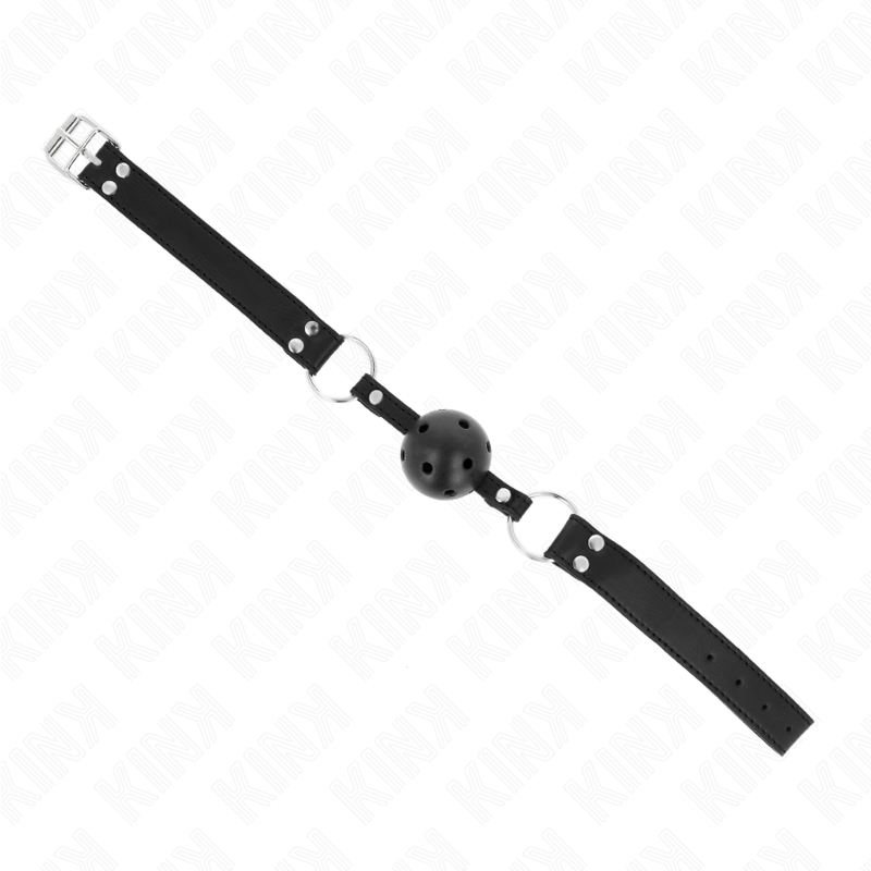 Kinkbreathable Ball 4 Cm Gag With Double Rivet Model 1 Black 62.5 X 2.5 Cm Adjustable 42-58 Cm | Niks.fi verkkokauppa