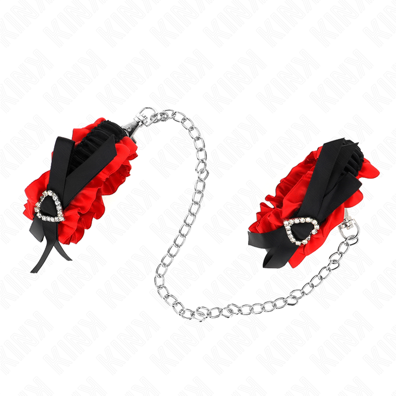 Kinklace Elastic Wrist Restraints Red Heart Details Adjustable 22-35 Cm | Niks.fi verkkokauppa