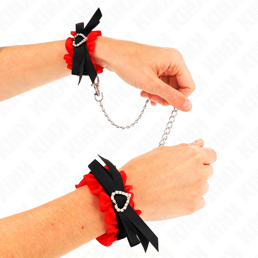 Kinklace Elastic Wrist Restraints Red Heart Details Adjustable 22-35 Cm | Niks.fi verkkokauppa