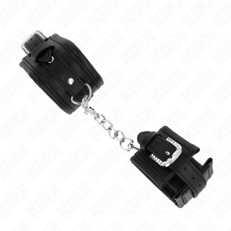 Kinkrhinestone Buckle Wrist Restraints Black Adjustable 25-32 Cm X 5.5 Cm | Niks.fi verkkokauppa