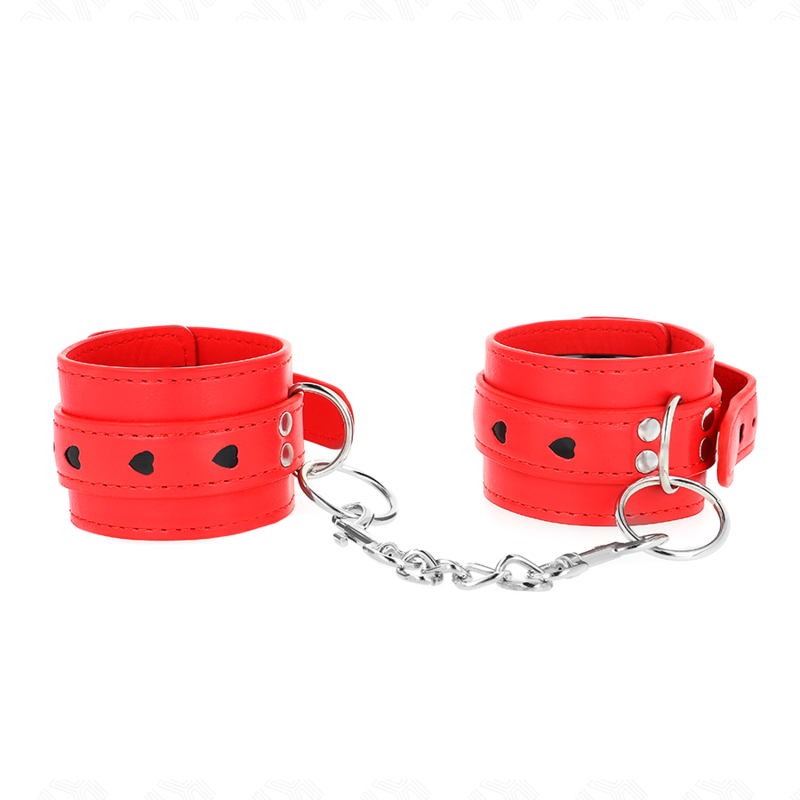 Kinkred Wrist Restraints With Black Heart Inlay Adjustable 21-28 Cm X 5.5 Cm | Niks.fi verkkokauppa