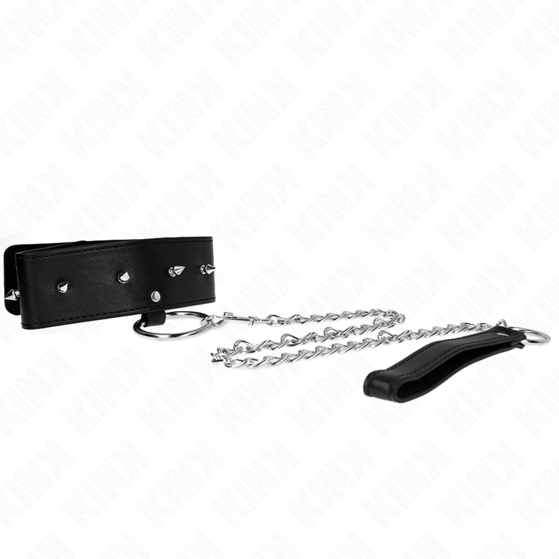 Kinknecklace 65 Cm With Leash With Silver Studs Model 2 Adjustable 36-43 Cm X 5 Cm | Niks.fi verkkokauppa