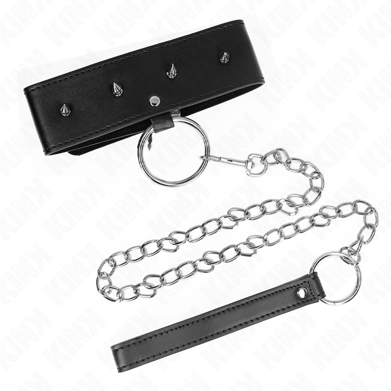 Kinknecklace 65 Cm With Leash With Silver Studs Model 2 Adjustable 36-43 Cm X 5 Cm | Niks.fi verkkokauppa