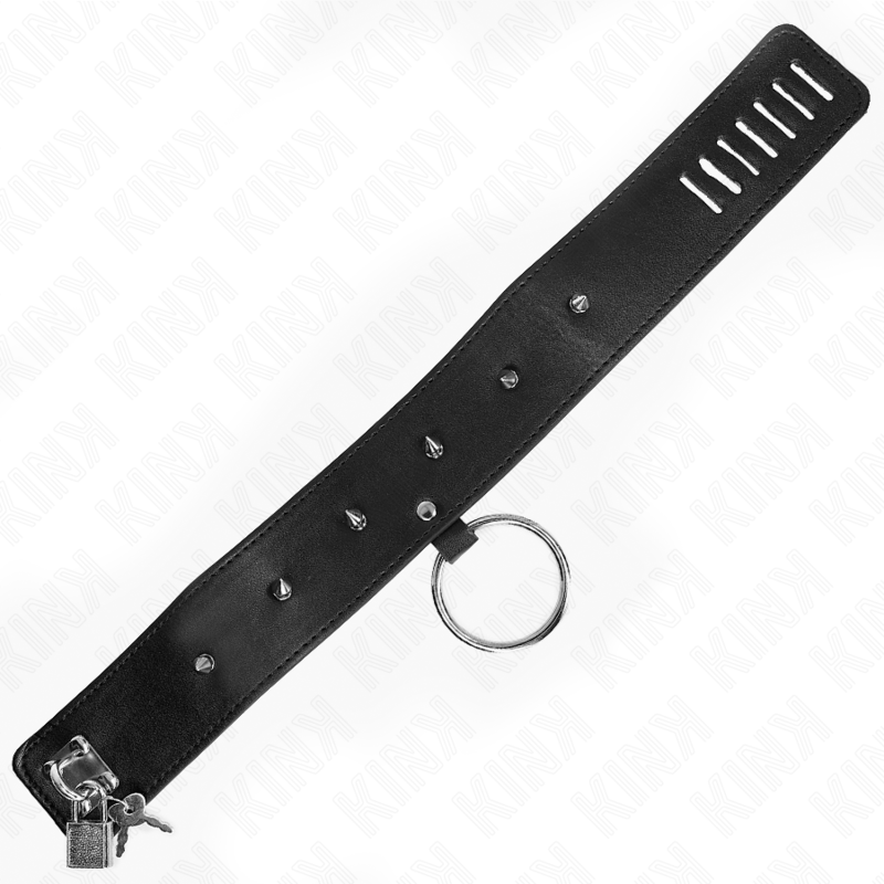 Kinknecklace 65 Cm With Leash With Silver Studs Model 2 Adjustable 36-43 Cm X 5 Cm | Niks.fi verkkokauppa