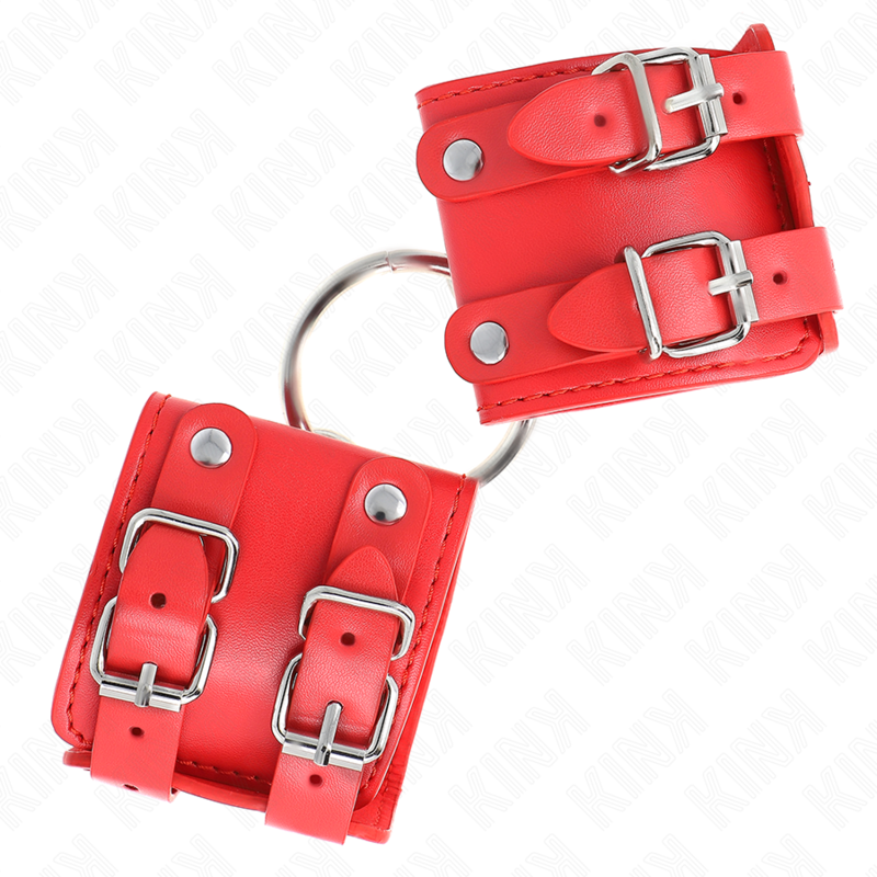 Kinkfixed Wrist Restraints With Ring And Studs Adjustable Red 17-22 Cm X 6.5 Cm | Niks.fi verkkokauppa