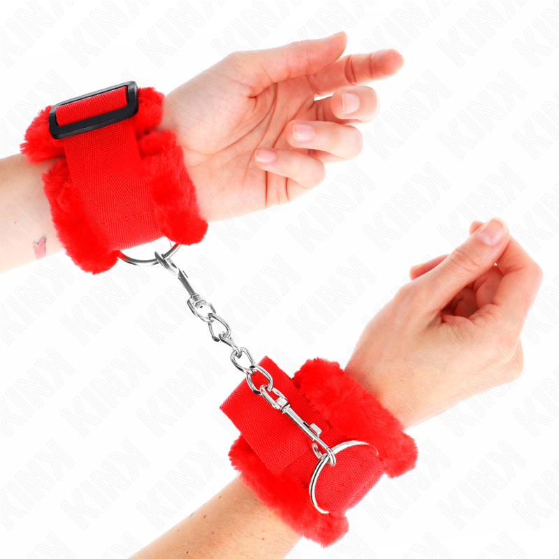 Kinkfurry Lined Wrist Restraints Red Adjustable 17-31 Cm X 7 Cm | Niks.fi verkkokauppa