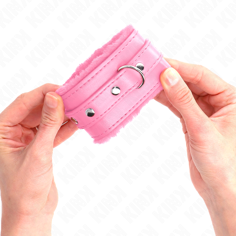 Kinkpremium Fur Lined Wrist Restraints Pink With Pink Belt Adjustable 17-29 Cm X 6 Cm | Niks.fi verkkokauppa