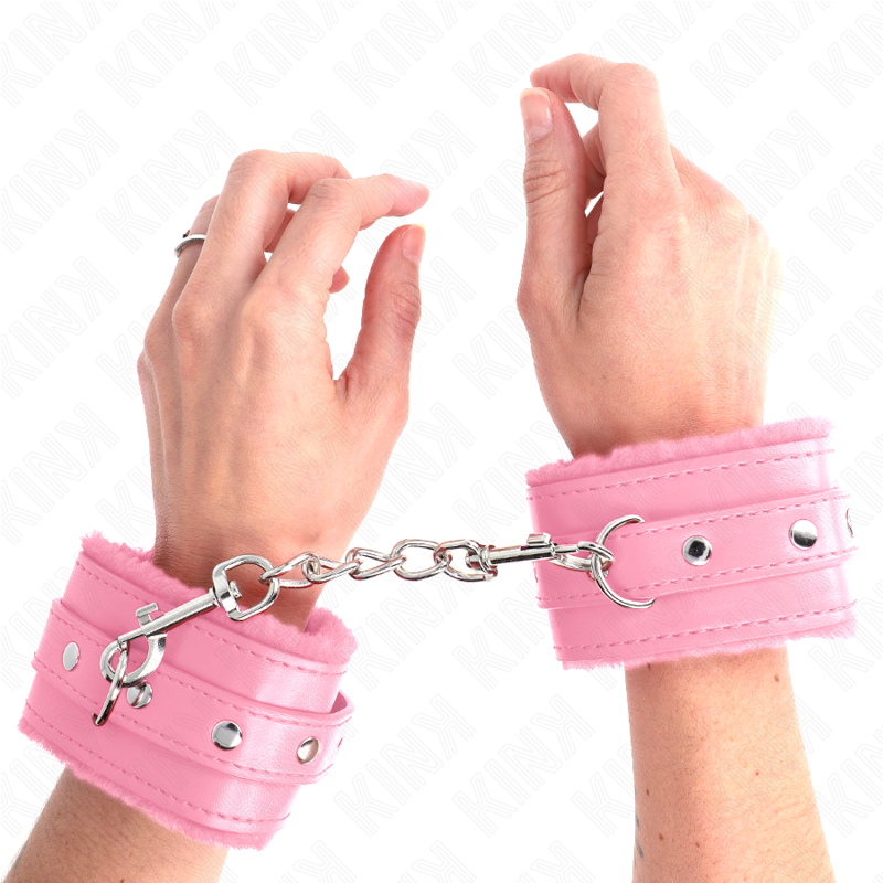 Kinkpremium Fur Lined Wrist Restraints Pink With Pink Belt Adjustable 17-29 Cm X 6 Cm | Niks.fi verkkokauppa