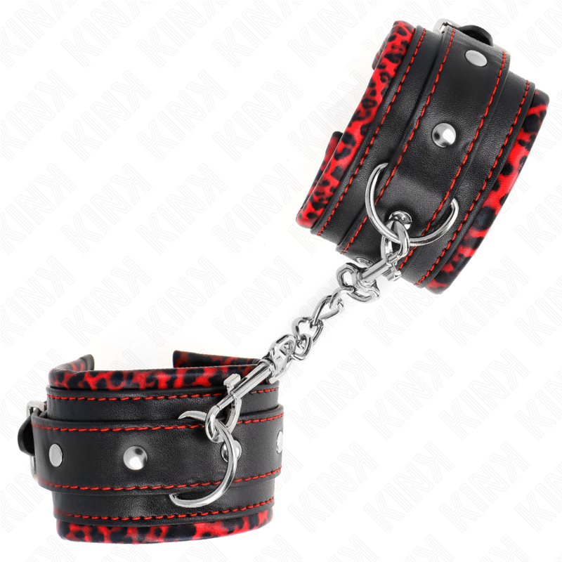 Kinkfur Lined Wrist Restraints Red / Black Adjustable 17-29 Cm X 6 Cm | Niks.fi verkkokauppa