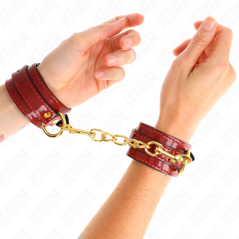 Kinkjoanna Angel Wrist Cuffs Red Adjustable With Gold Chain 16.5-26 Cm X 4 Cm | Niks.fi verkkokauppa