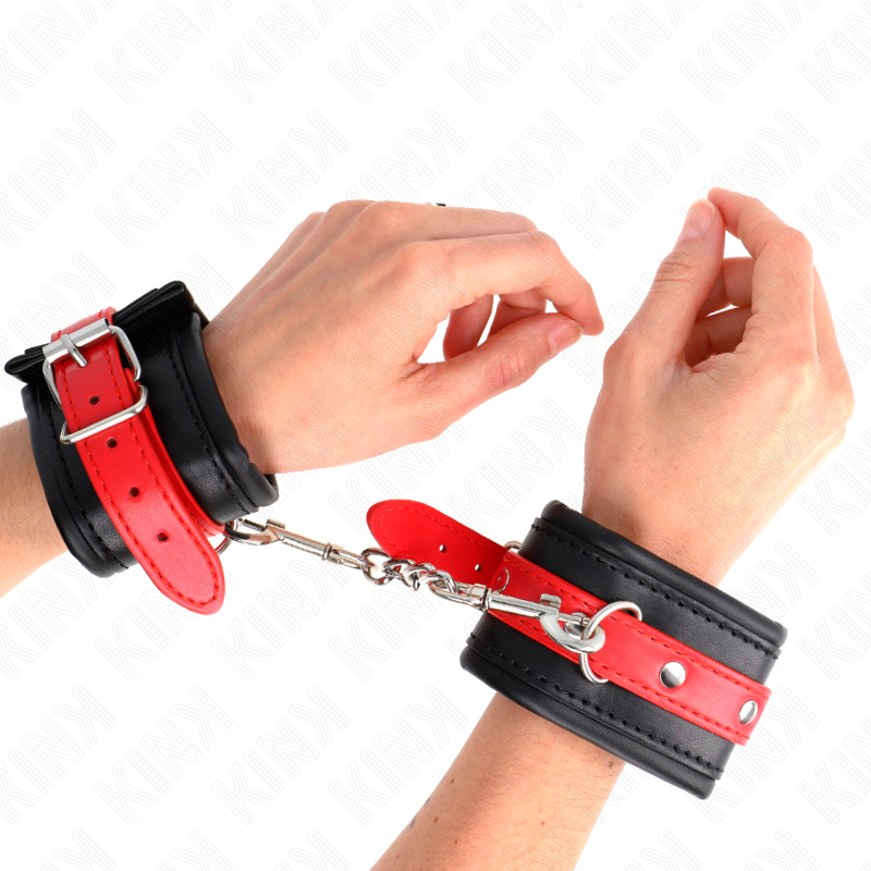 Kinkwrist Restraints Black With Red Belt Adjustable 17-28 Cm X 6 Cm | Niks.fi verkkokauppa