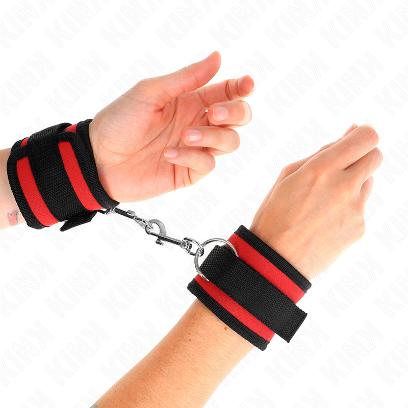 Kinknylon Bind Hook&Loop Wrist Restraints Red-Black Model 2 Adjustable 18-35 Cm X 6 Cm | Niks.fi verkkokauppa