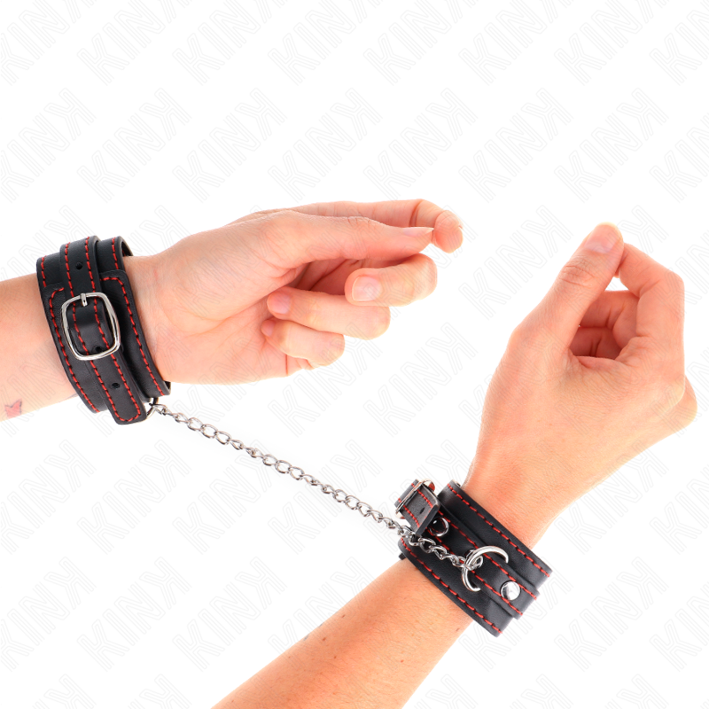 Kinksmall Wrist Restraints Black With Red Lining Adjustable 14-24 Cm X 3.5 Cm | Niks.fi verkkokauppa