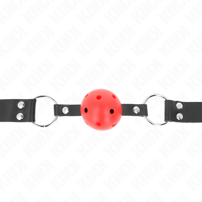 Kinkbreathable Ball 4 Cm Gag With Double Rivet Red 62.5 X 2.5 Cm Adjustable 42-58 Cm | Niks.fi verkkokauppa