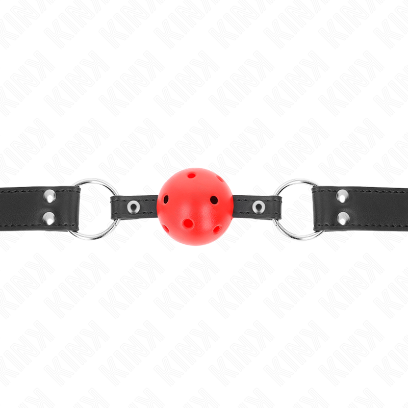 Kinkbreathable Ball 4 Cm Gag With Double Rivet Leather 62.5 X 2.5 Cm Adjustable 42-58 Cm | Niks.fi verkkokauppa