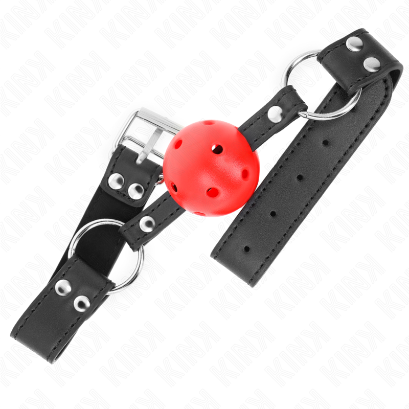 Kinkbreathable Ball 4 Cm Gag With Double Rivet Leather 62.5 X 2.5 Cm Adjustable 42-58 Cm | Niks.fi verkkokauppa