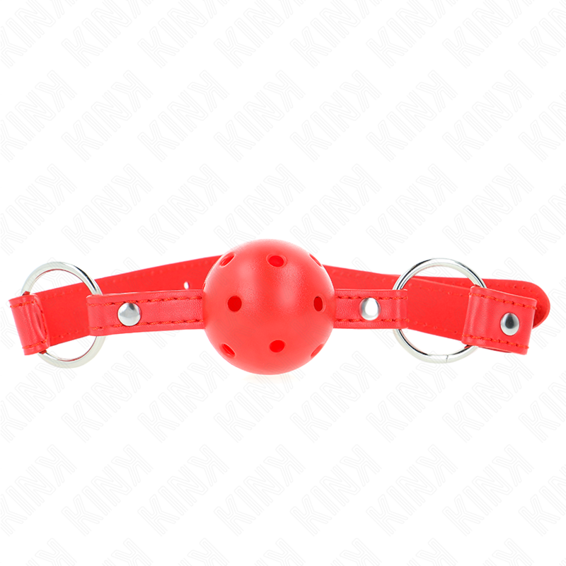 Kinkbreathable Ball 4 Cm Gag With Double Rivet Model 1 Red 62.5 X 2.5 Cm Adjustable 42-58 Cm | Niks.fi verkkokauppa