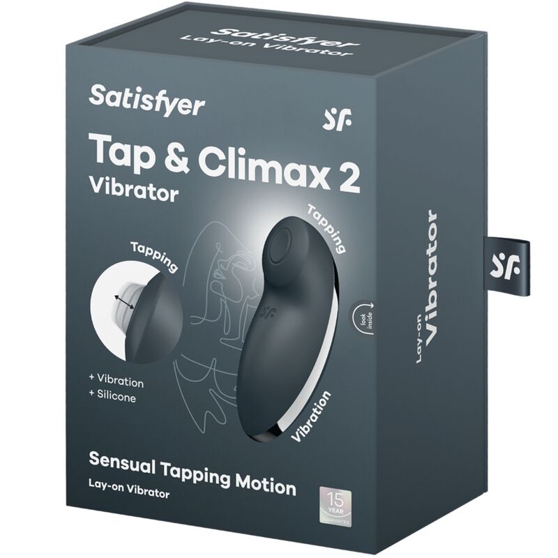 Satisfyertap & Climax 2 Vibrator & Stimulator Grey | Niks.fi verkkokauppa