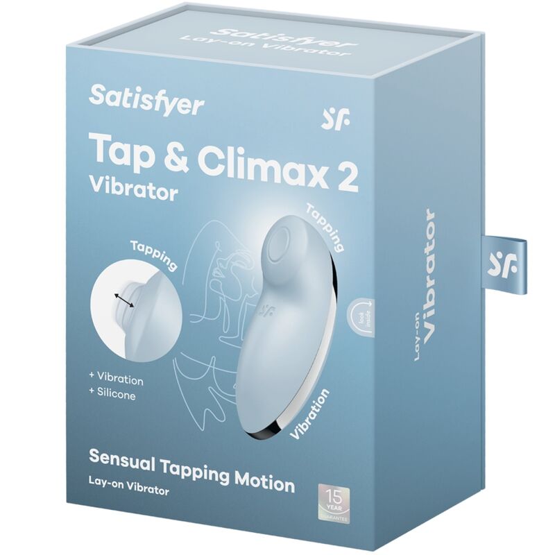 Satisfyertap & Climax 2 Vibrator & Stimulator Blue | Niks.fi verkkokauppa