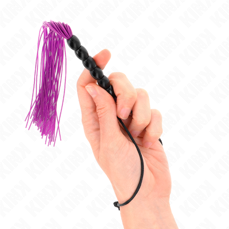 Kinkmini Silicone Whip With 6 Purple Beads 26 Cm | Niks.fi verkkokauppa