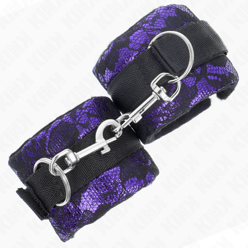 Kinkshort Velvet Lace Wrist Restraints And Nylon Bind Purple / Black 23 X 6.5 Cm | Niks.fi verkkokauppa