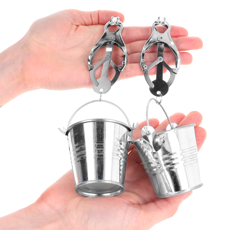 Kinkjapanese Clover Nipple Clamps With Buckets Silver | Niks.fi verkkokauppa