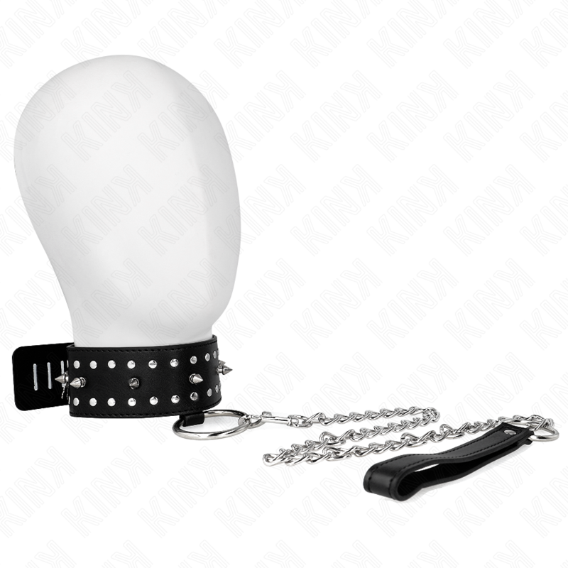 Kinknecklace With Leash 65 Cm With Silver Studs Model 1 Adjustable 36-43 Cm X 5 Cm | Niks.fi verkkokauppa