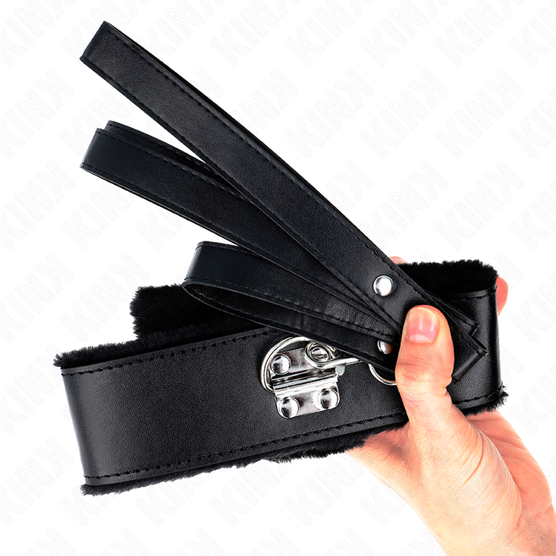 Kinknecklace With Leash 116 Cm With Silver Studs Model 4 Black Adjustable 40-48 Cm X 6 Cm | Niks.fi verkkokauppa