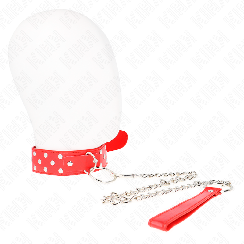 Kinkring Rivet Strap Necklace With Belt 65 Cm Red Adjustable 36-50 Cm X 3.8 Cm | Niks.fi verkkokauppa