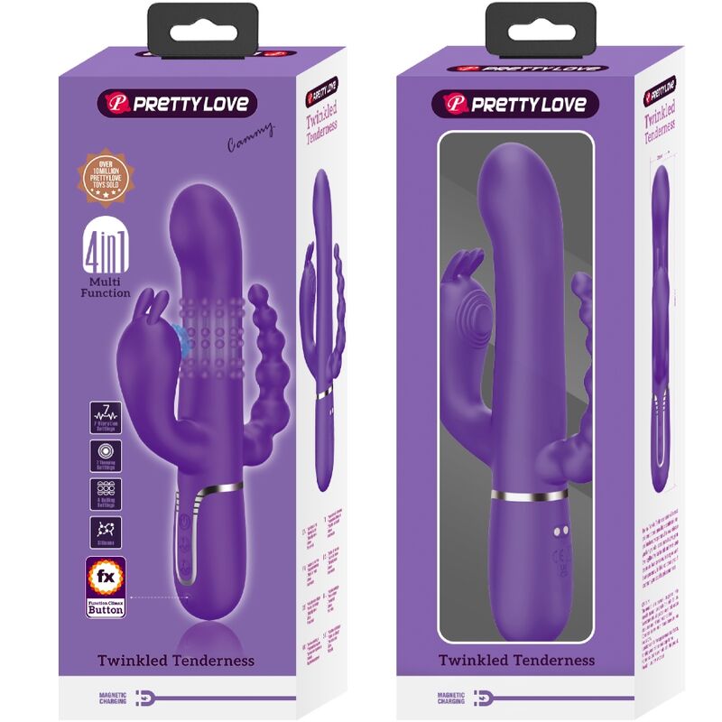 Pretty Lovecammy Triple Vibrator Multifunction 4 In 1 Purple | Niks.fi verkkokauppa