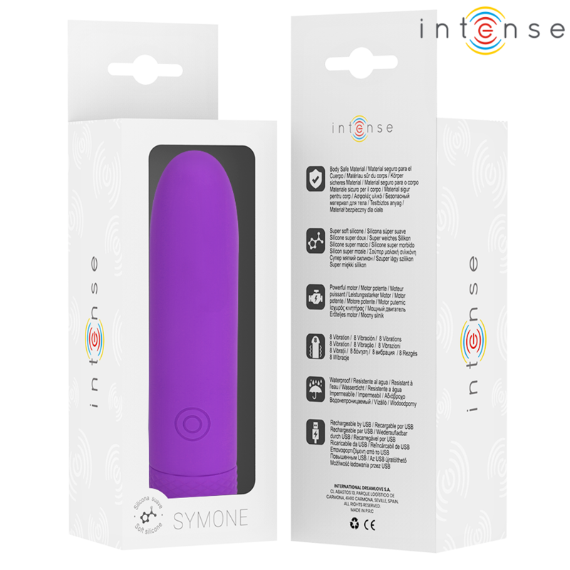Intensesymone Usb Rechargeable Vibrating Bullet 8 Vibrations Purple 10 X 2.2 Cm | Niks.fi verkkokauppa