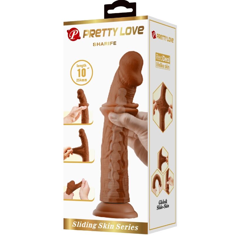 Sharife Realistic Dildo 25 Cm Brown | Niks.fi verkkokauppa