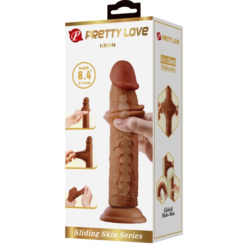 Keon Realistic Dildo 21 Cm Brown | Niks.fi verkkokauppa