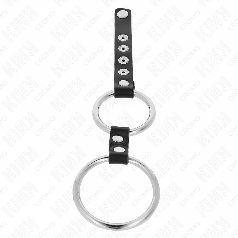 Kinkdouble Metal Penis Ring 3.8 Cm To 5 Cm Connected With Leather | Niks.fi verkkokauppa