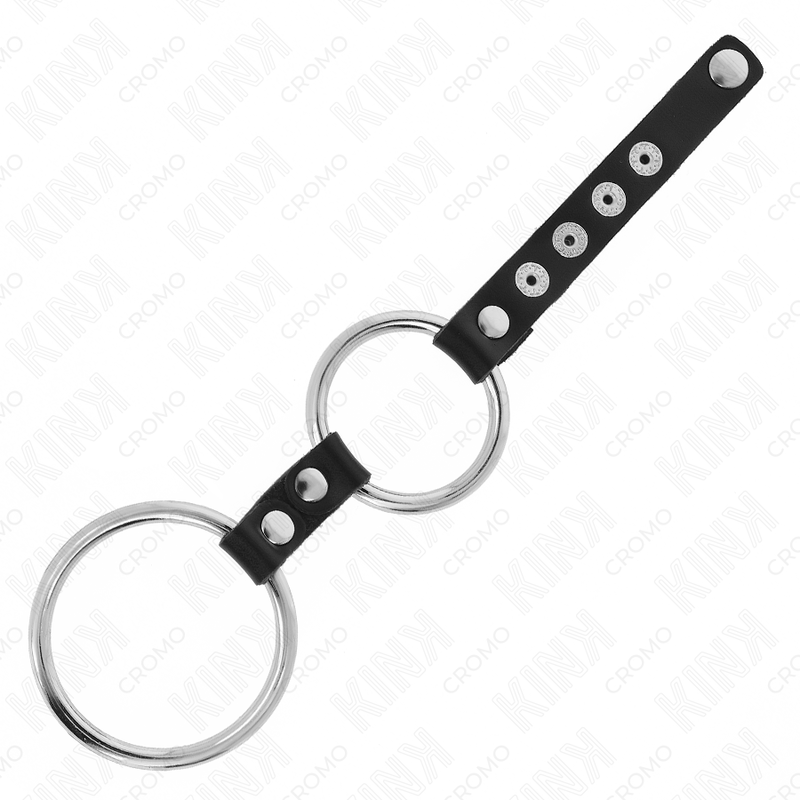 Kinkdouble Metal Penis Ring 3.8 Cm To 5 Cm Connected With Leather | Niks.fi verkkokauppa