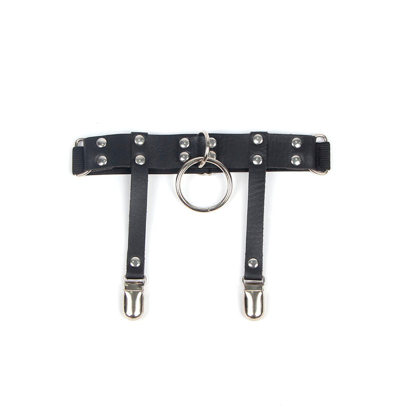 Subblime953744 Adjustable Leather Punk Garter Black One Size | Niks.fi verkkokauppa