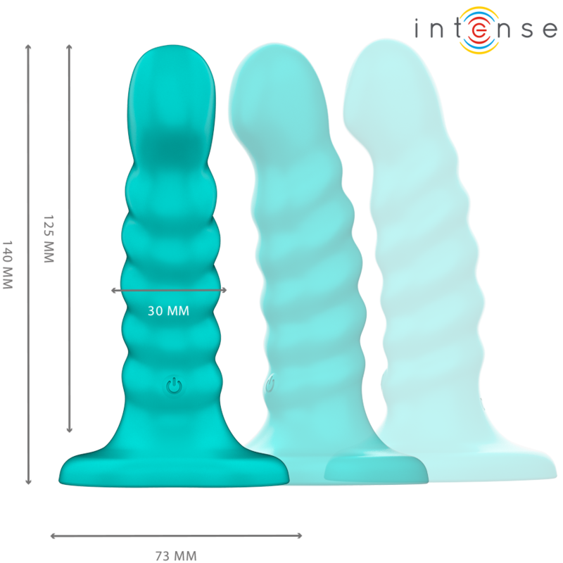 Intensebuffy Vibrator Size S Spiral Design 10 Vibrations Blue Remote Control | Niks.fi verkkokauppa