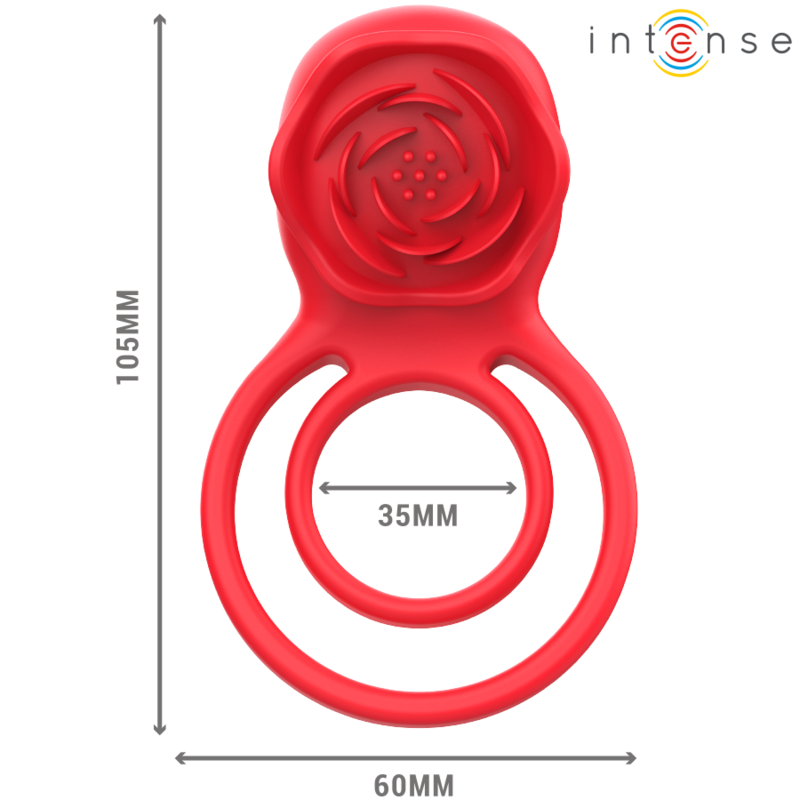 Intensegail Stimulator Rose 10 Vibrations Red Remote Control | Niks.fi verkkokauppa