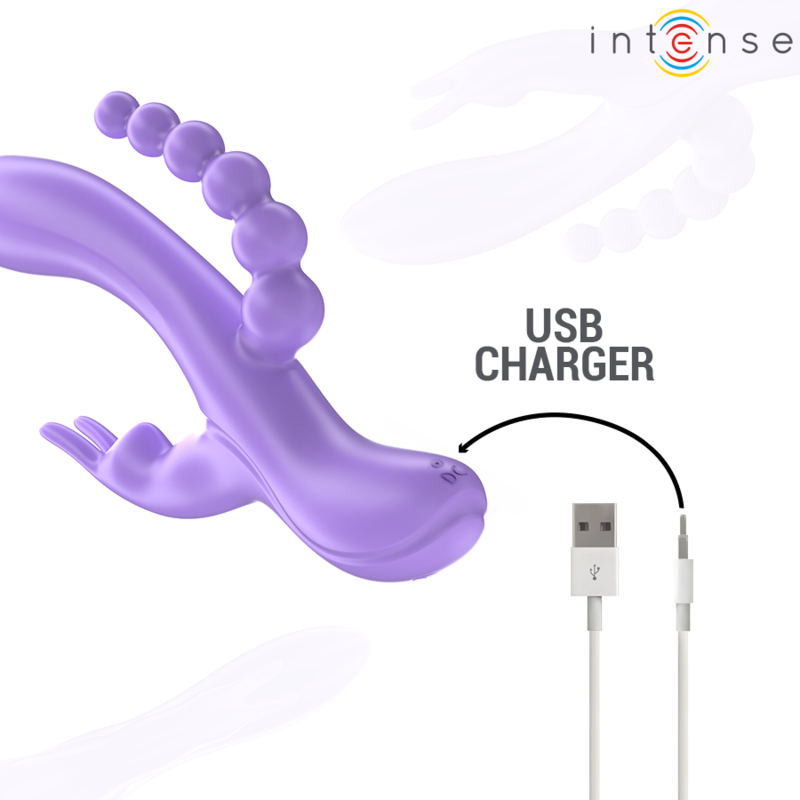 Intensemiko Triple Vibrator Rabbit & Stimulator & Anal 7 Vibrations Purple | Niks.fi verkkokauppa