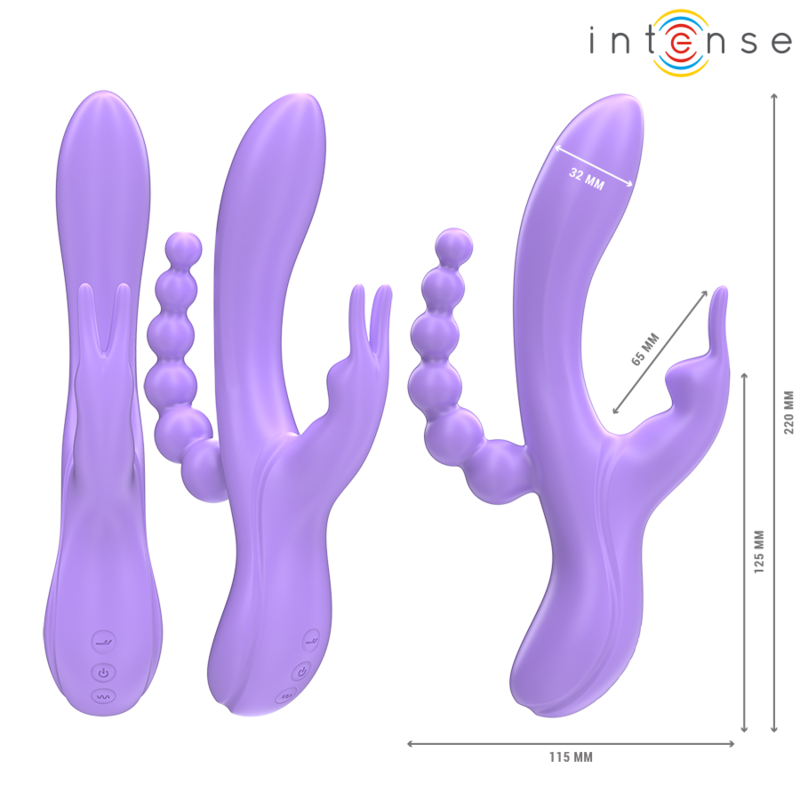 Intensemiko Triple Vibrator Rabbit & Stimulator & Anal 7 Vibrations Purple | Niks.fi verkkokauppa