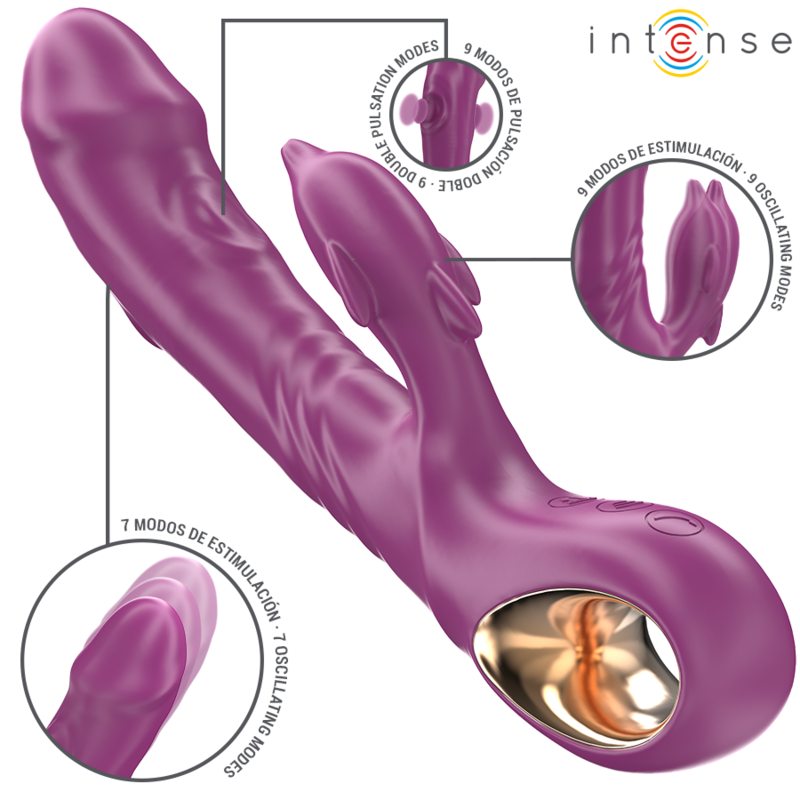 Intensehalle Multifunction Vibrator With Dolphin Stimulating Tongue Purple | Niks.fi verkkokauppa