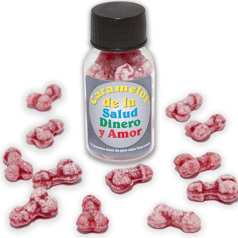 Diablo Picante12 Health-Money-Love Candies Penis Shape Strawberry/Cherry | Niks.fi verkkokauppa