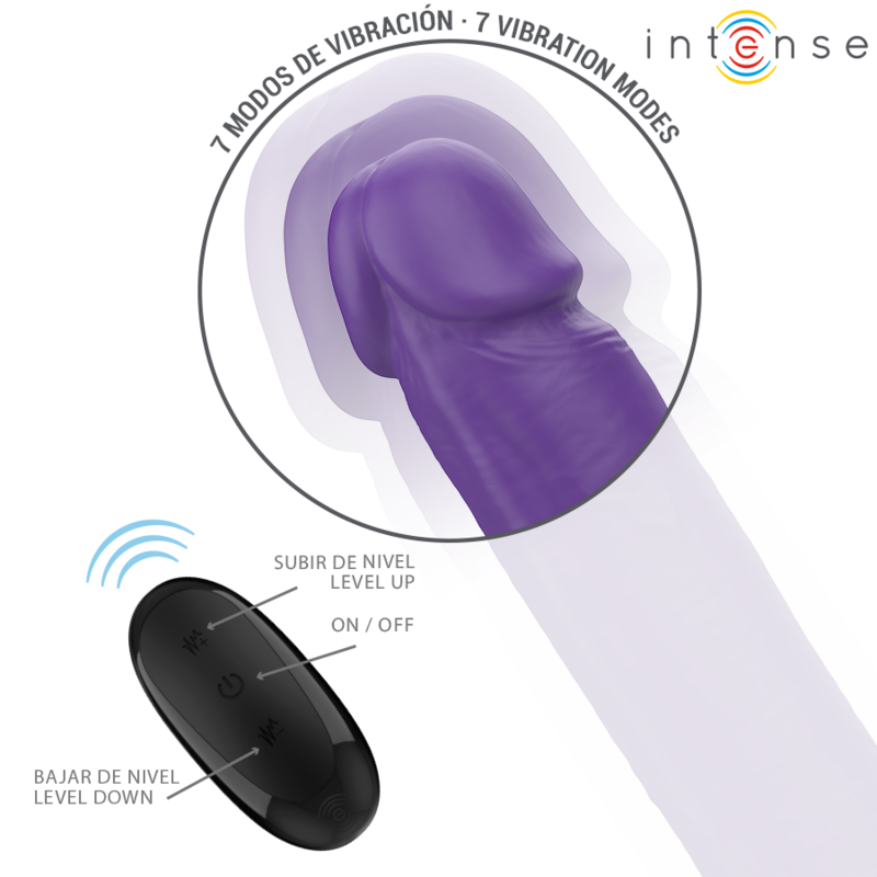 Intensegunter Dildo Double Vibrator 40 Cm Purple Remote Control | Niks.fi verkkokauppa