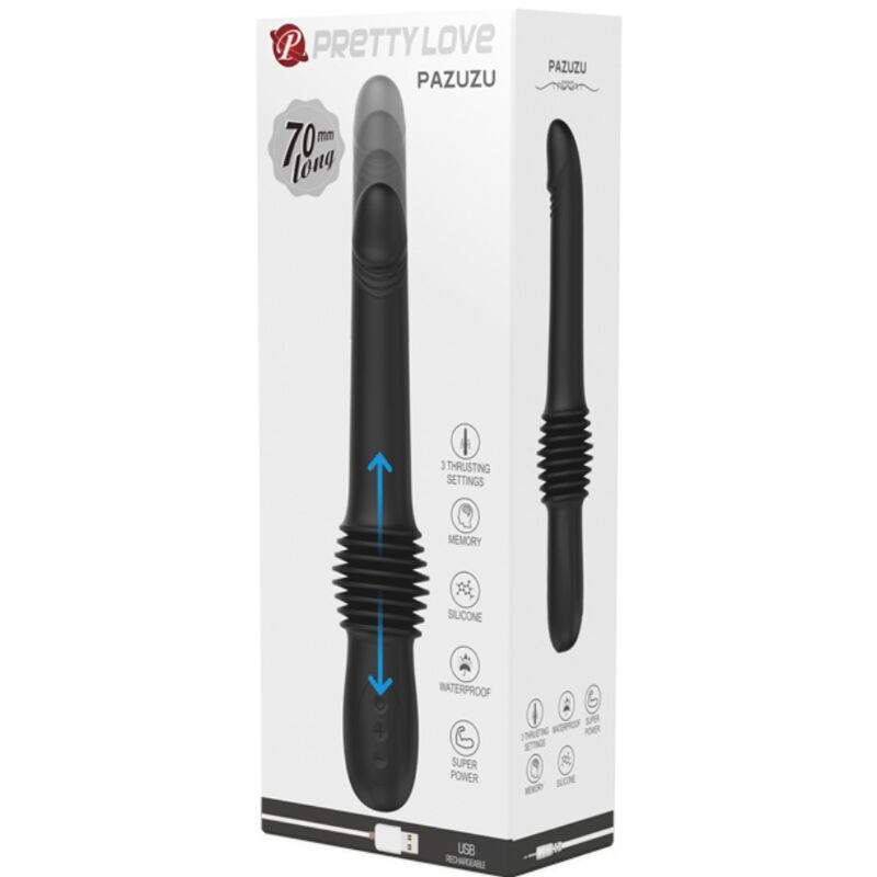 Pazuzu Vibrator 3 Thrust Modes Black | Niks.fi verkkokauppa