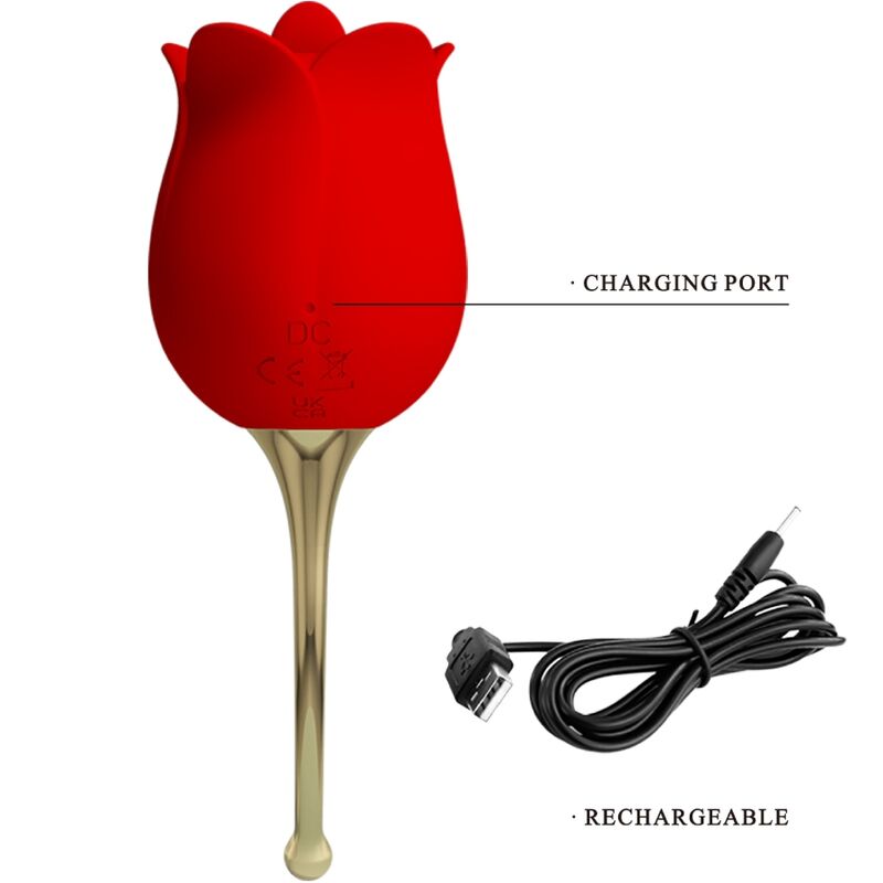 Rose Lover Rose Clitoris Stimulator 12 Vibrations Red | Niks.fi verkkokauppa