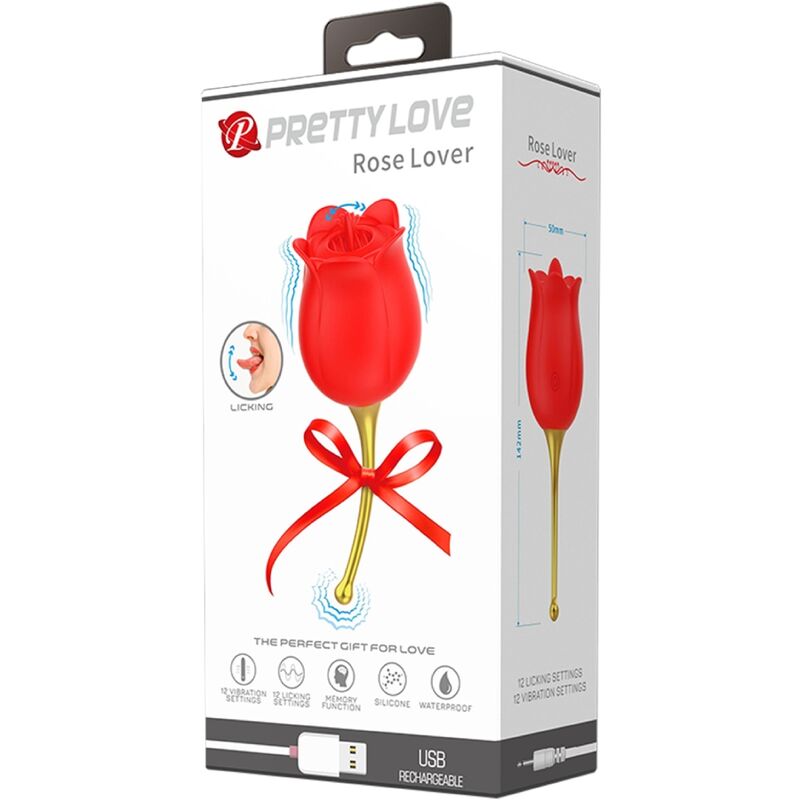 Rose Lover Rose Clitoris Stimulator 12 Vibrations Red | Niks.fi verkkokauppa
